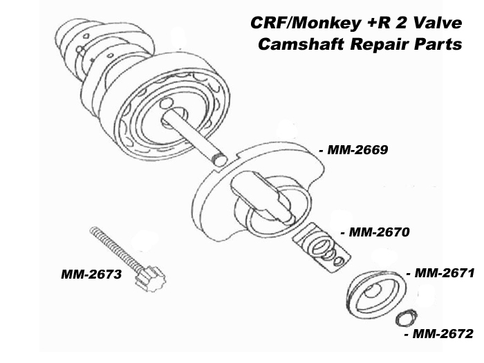 Takegawa 2V Decomp Camshaft Repair Parts - CRF50