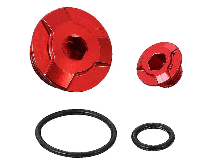 Kitaco Aluminum Generator Cover Plug Set - Grom - Red