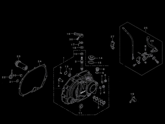 Takegawa Clutch Cover Repair Parts - KLX110