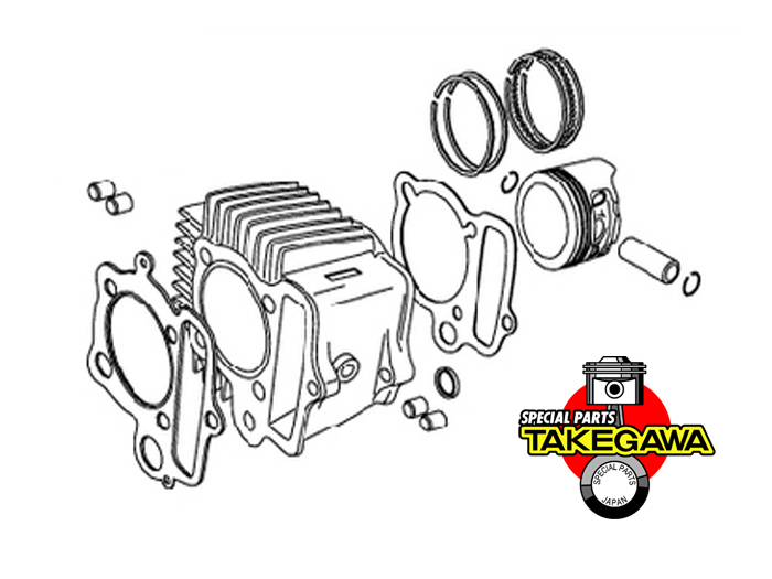 Takegawa 88cc 4V Superhead Repair Parts - CRF50